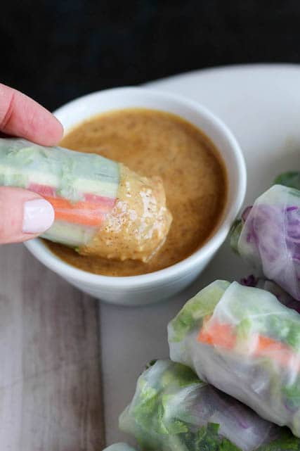 Summer Rolls with Almond Dipping Sauce5 Summer Rolls with Almond Dipping Sauce