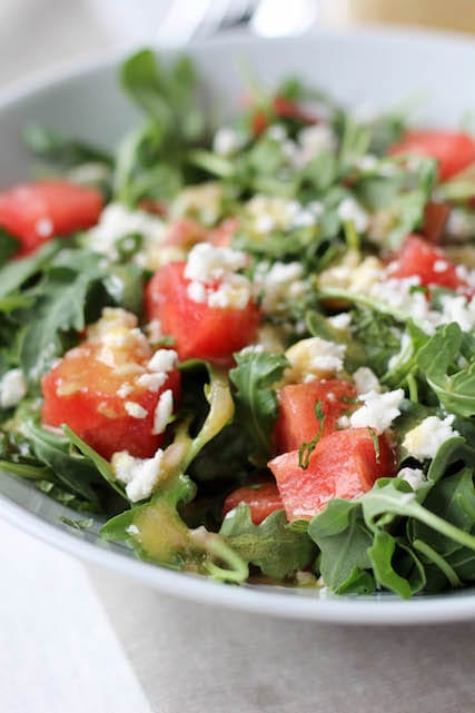 Arugula, Watermelon, and Feta Salad 4 Arugula, Watermelon and Feta Salad