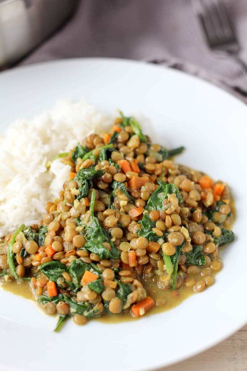 Green Lentil and Spinach Curry 4 Green Lentil and Spinach Curry