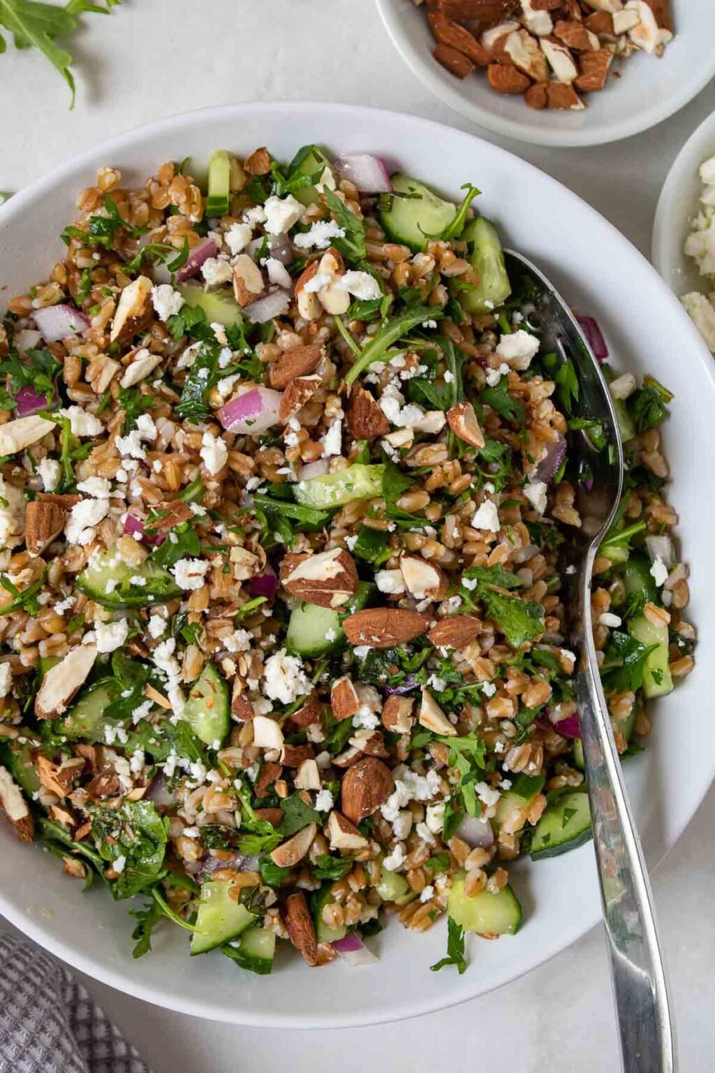 Farro Salad with Feta and Arugula Stephanie Kay Nutrition