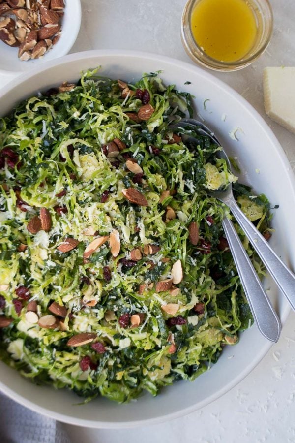 Kale and Brussel Sprout Salad Stephanie Kay Nutrition