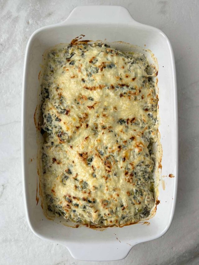 Spinach Artichoke Chicken Casserole - Stephanie Kay Nutrition