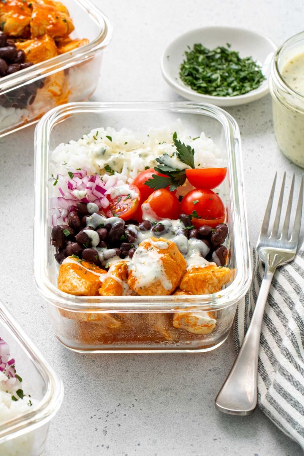 Buffalo Chicken Meal Prep Bowls - Stephanie Kay Nutrition