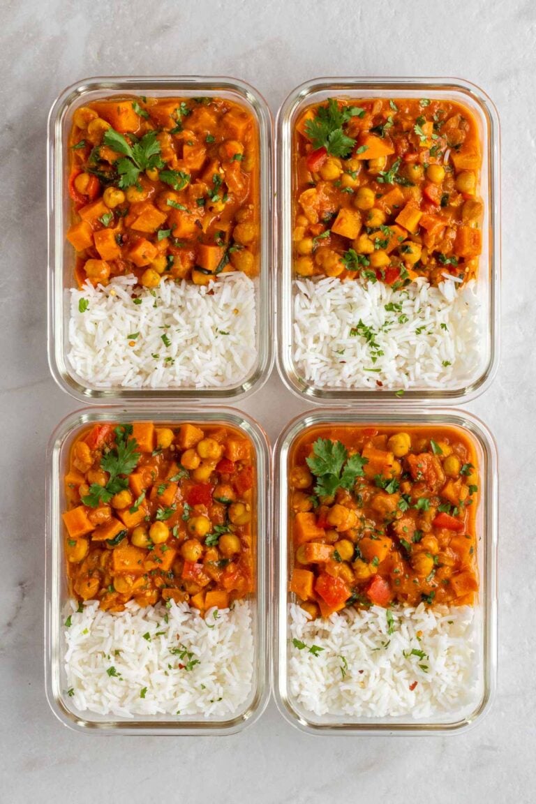 Chickpea Curry Meal Prep Bowls