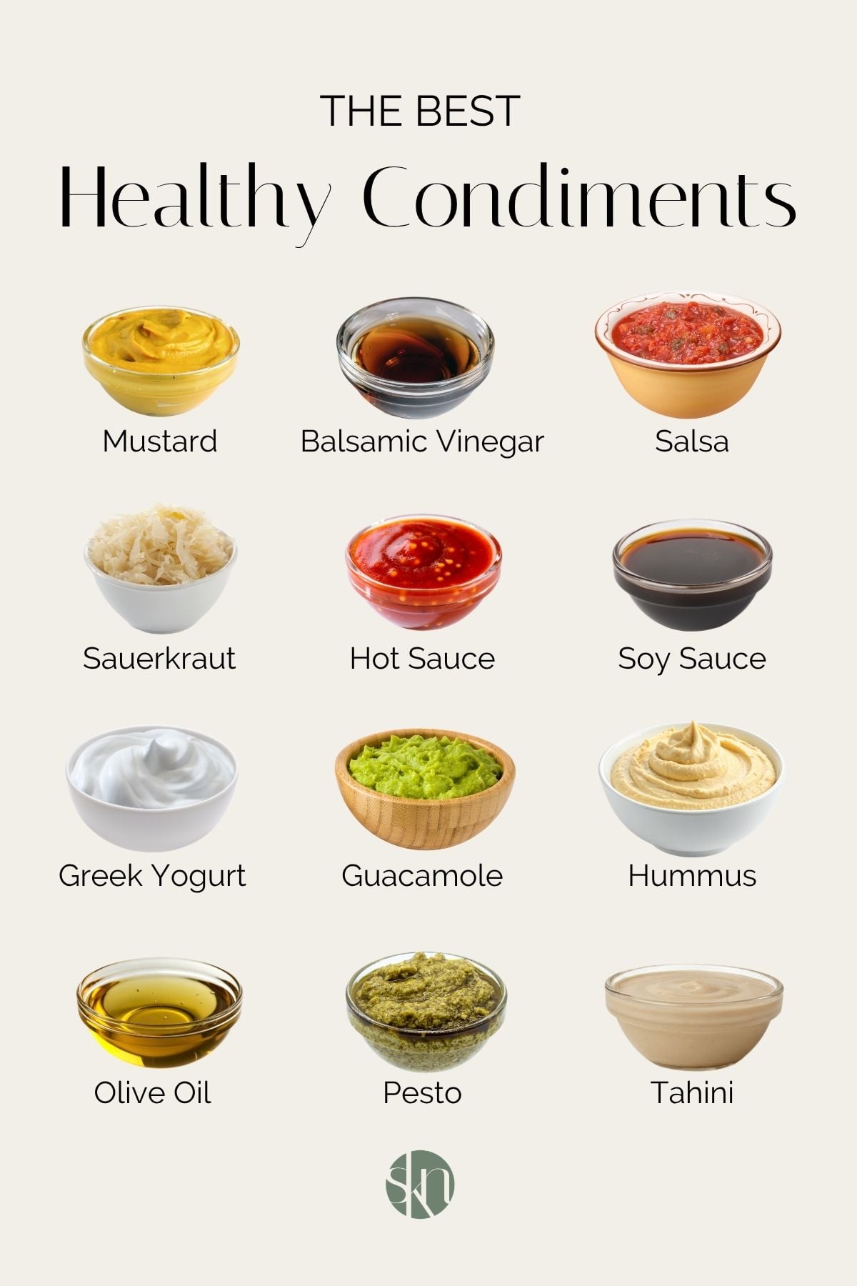 Infographic of healthy condiments.